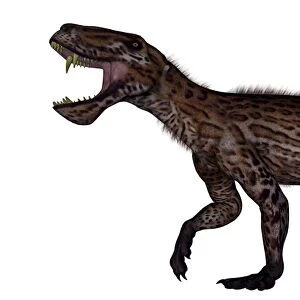 Lycaenops dinosaur roaring, white background