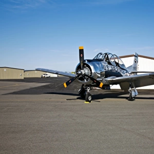 A North American T-28 Trojan military trainer aircraft
