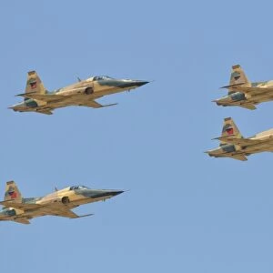 Royal Moroccan Air Force F-5 planes flying over Morocco