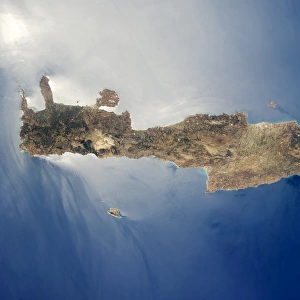 View from space of the island of Crete