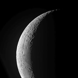 A waxing crescent moon in high resolution