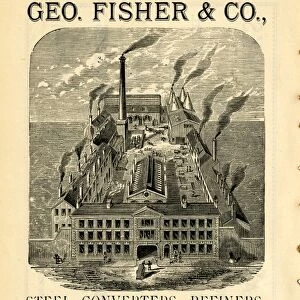 Advertisement for Geo. Fisher and Co. steel converters and refiners, Hoyle Street Works, Netherthorpe, 1889