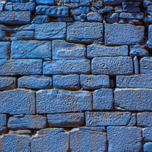 Brick wall in the Blue City, Jodhpur, Rajasthan, India