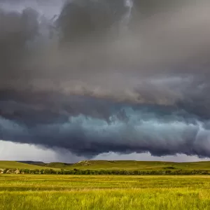 Stormy sky above the prairie grassland, Montana, USA. June 2011