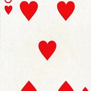 5 of Hearts from a deck of Goodall & Son Ltd. playing cards, c1940