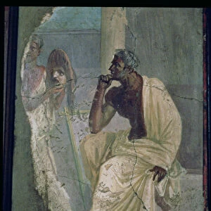 Actor and mask, fresco from the house of the Tragic Poet at Pompeii