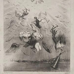 Actualities (No. 140): The new Icarus, 1850. Creator: Honore Daumier (French, 1808-1879)