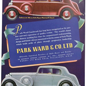 Advert for Park Ward and Co car coachwork, 1937