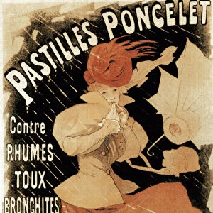 Advertising poster for Pastilles Poncelet, a cold and bronchitis remedy, 1896. Artist: Jules Cheret