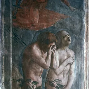 Adam and Eve banished from Paradise, (detail, pre-restoration), c1427. Artist: Masaccio Tommaso