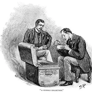 The Adventure of the Musgrave Ritual, Sherlock Holmes going through the mememtoes of old cases. Artist: Sidney E Paget