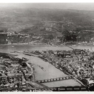 Aerial view of Koblenz, Rhine-Palantinate, Germany, from a Zeppelin, c1931 (1933)