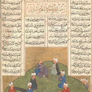 Alexander and the Circle of Seven Sages, Folio from a Khamsa (Quintet) of Nizami