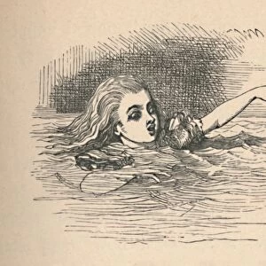 Alice in a sea of tears, 1889. Artist: John Tenniel