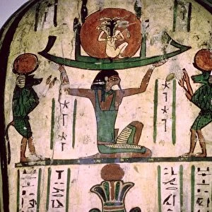 Ancient Egyptian hieroglyphs from inside a mummy-case