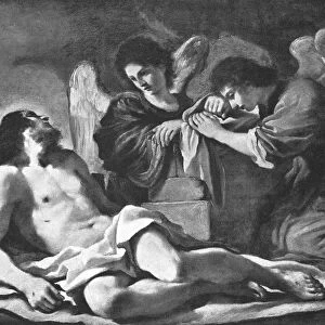 " Angels Weeping over the Dead Christ"; from the picture by Guercino, 1890. Creator: Unknown. " Angels Weeping over the Dead Christ"; from the picture by Guercino, 1890. Creator: Unknown
