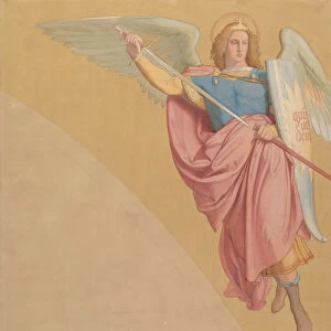 Archangel Drawing a Sword, 1825-86. Creator: Eduard von Steinle