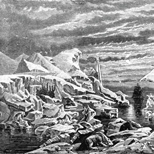 An Arctic scene; A Boat adventure in the Behrings Sea, 1875. Creator: Unknown