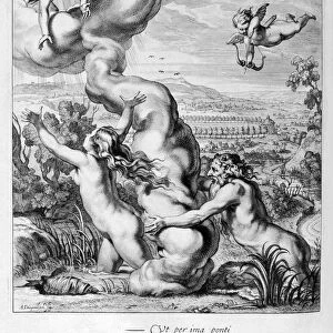 Arethusa Pursued by Alpheus and Turned into a Fountain, 1655. Artist: Michel de Marolles