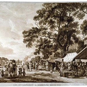 Army camp in Hyde Park, London, 1780. Artist