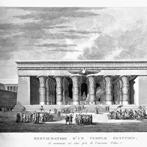 Artists recreation of a large Egyptian temple, 1799. Artist: Pierre Nicolas Ransonette