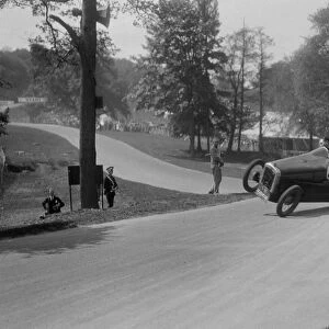 Austin 7 of B Sparrow about to crash, Donington Park Race Meeting, Leicestershire, 1933