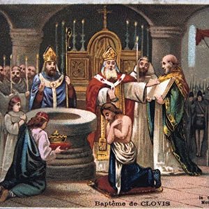 Baptism of Clovis, 496 AD, (19th century)