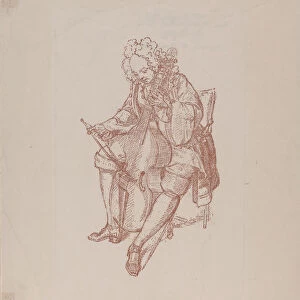 The Bass Viol Player, 1707. Artist: Picart, Bernard (1673?1733)