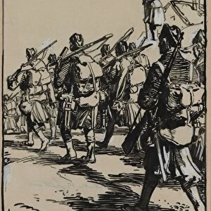 Bataille des frontieres: groupe des soldats britanniques, 1914