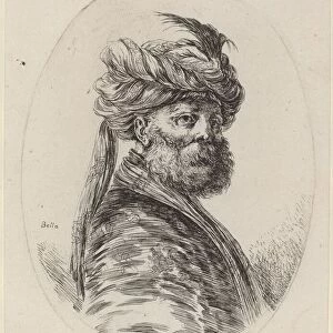 Bearded Moor in a Feathered Turban with a Veil, Turned to the Right, 1649 / 1650