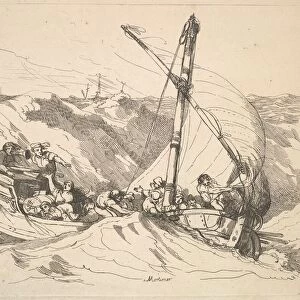 Boat in a Storm at Sea, 1784-88. Creator: Thomas Rowlandson