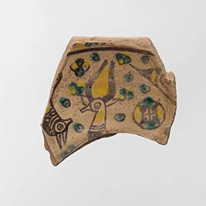 Buff Ware Fragment with Horned Animals, Iran, 9th-10th century. Creator: Unknown