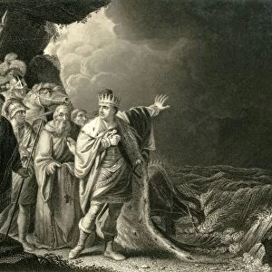 Canute reproving his Courtiers, c1840. Creator: Francis Holl
