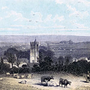 Carisbrooke Castle and village, Isle of Wight, 19th century