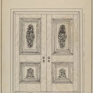 Carved Wooden Door, c. 1936. Creator: Ray Price