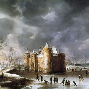 The Castle of Muiden in Winter, 1658. Artist: Abrahamsz Beerstraten