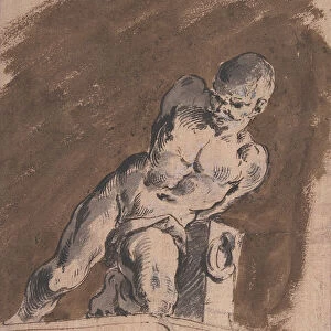 Chained Nude Prisoner, After Pietro Tacca, 1729-1804. Creator: Pietro Antonio Novelli