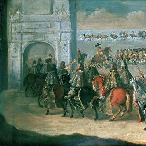 Charles II Processing from the Tower of London to Westminster, 22 April 1661. Artist: Dirck Stoop