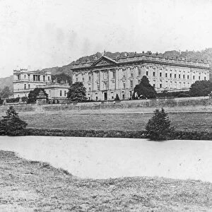Chatsworth House from across the River Derwent, Derbyshire, late 19th or early 20th century