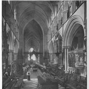 The Choir of Worcester Cathedral, c1917, (1917)