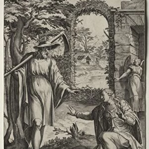 Christ Appearing to Mary Magdalen, 1567. Creator: Cornelis Cort (Dutch, 1533-1578); Giulio Clovio