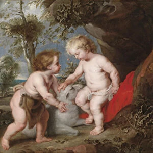 Christ and John the Baptist as Children. Artist: Rubens, Pieter Paul (1577-1640)