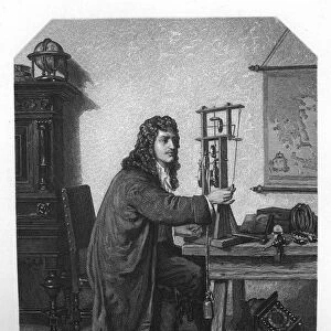 Christiaan Huygens, 17th century Dutch mathematician, astronomer and physicist, c1870. Artist: JH Rennefeld