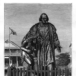 Christopher Columbus statue, Colon, Panama, 19th century. Artist: Chapuis