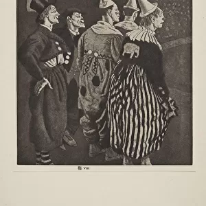Five Clowns, pub. 1926. Creator: Laura Knight (1877 - 1970)