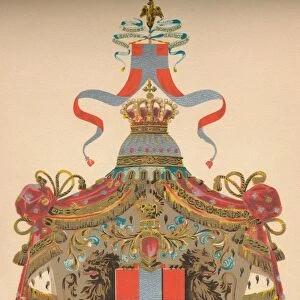 Coat of arms of the Kingdom of Italy, c1933. Artist: Whitehead, Morris & Co Ltd
