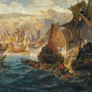 The Conquest of Constantinople by the Crusaders. Artist: Chatzis, Vasilios (1870-1915)