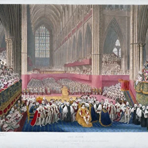 The coronation of King George IV in Westminster Abbey, London, 19th July, 1821. Artist