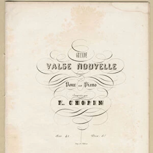 Cover page of first edition of the Grande Valse Nouvelle in A-flat Major, Op. 42, 1840