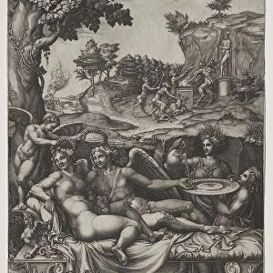 Cupid and Psyche, 1574. Creator: Giorgio Ghisi (Italian, 1520-1582)
